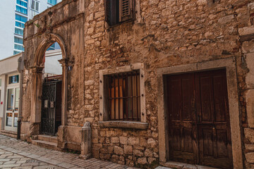 Fototapeta premium 03.07.24 Porec Croatia. Streets of the old historic town