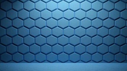 Fototapeta premium Elegant Minimalist Blue Hexagonal Background with Subtle Gradients and Patterns