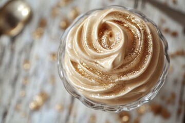 whipped instant coffee in a glass