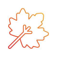 Maple Leaf gradient icon with white background vector stock illustration