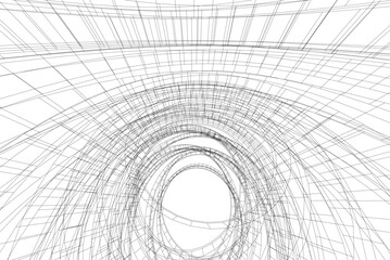 Abstract architectural background 3d illustration