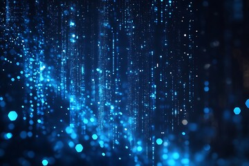 Blue Sparkle Digital Hexagon Illustration