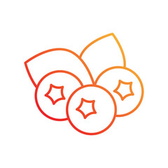Berries gradient icon with white background vector stock illustration