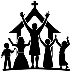 A Celebration of Faith and Family vector silhouette