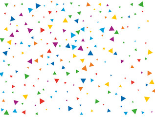 Rainbow Triangular Confetti. Confetti celebration, Falling rainbow abstract decoration for party, birthday celebrate, anniversary or event, festive. Festival decor. Vector illustration.