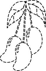 Bunch of mango coloring tracing vector