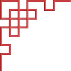 3D Chinese geometric corner frame illustration
