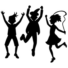 Hop, Skip, and Celebrate vector silhouette