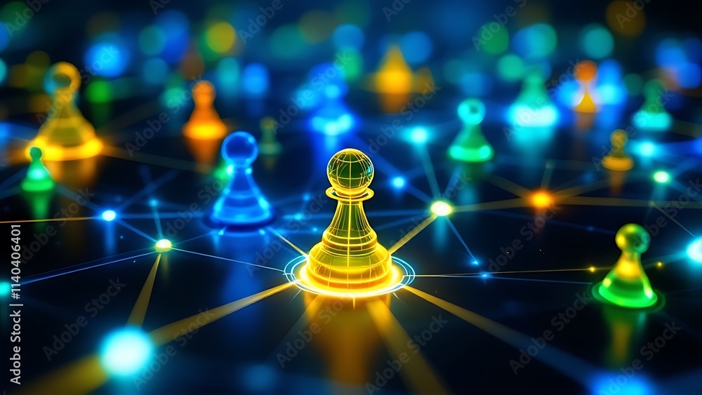 Aufkleber global business network and social media connections concept, abstract design featuring a digital we