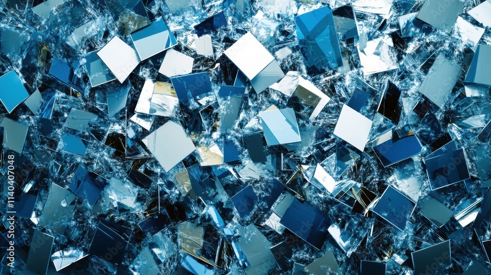 Poster digital shards creating chaotic fragmented patterns