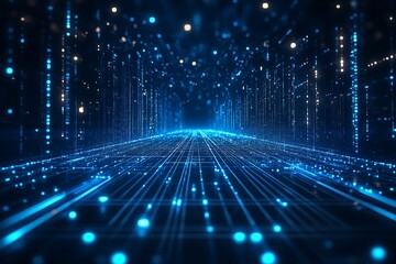 Digital Highway Glowing Circuit Connections