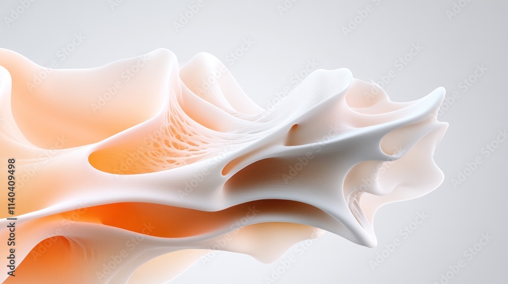 Poster abstract organic forms with soft gradients and flowing shapes.