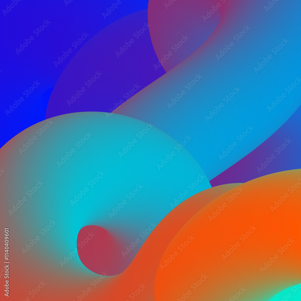 Poster abstract colorful shapes creating vibrant visual flow