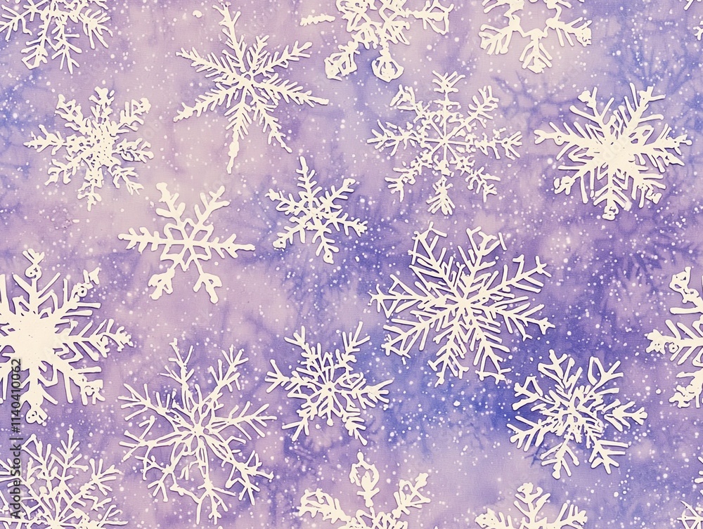 Aufkleber elegant snowflake pattern on soft purple background for winter and holiday design projects