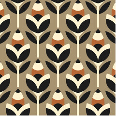 Retro Seamless Damask Surface Scandinavian Pattern Wallpaper Background