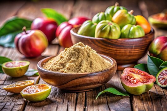 Garcinia Cambogia Powder: Weight Loss Supplement, Natural Fat Burner,  Appetite Suppressant,  Healthy Diet Aid, Panoramic Close-up