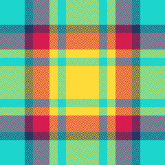 Canadian fabric texture textile, christmas ornament vector plaid seamless. Shirt check tartan background pattern in teal and yellow colors.
