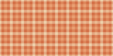 Traditional pattern texture fabric, hat plaid tartan textile. Tattersall vector seamless check background in orange and light colors.