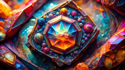 Gemstone Kaleidoscope: Extreme Close-Up Macro Photography of Vibrant Crystals