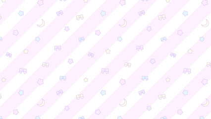 ファンシーでレトロなお星様とリボンのしましまパターン♪