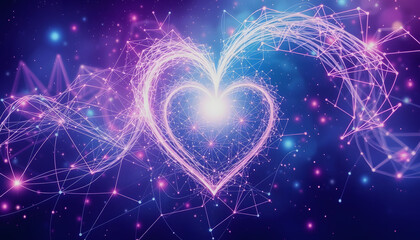 Abstract energy of love and quantum connections, vector style, with white tones