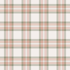 Retail background fabric textile, tradition vector plaid pattern. Long seamless check texture tartan in pastel and light colors.