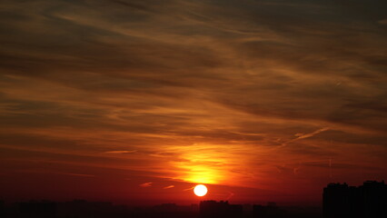 sunset over the city