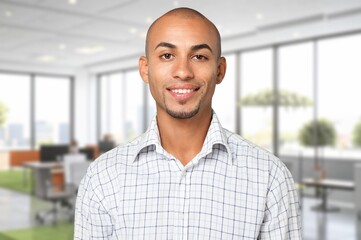 Cheerful handsome young male entrepreneur