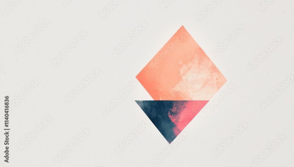 Poster abstract geometric composition with soft color gradients in a minimalist style