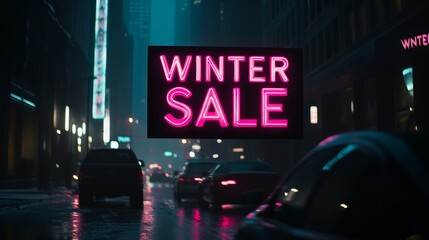 Winter Sale website header graphic with bold text, designed for a discount promotion