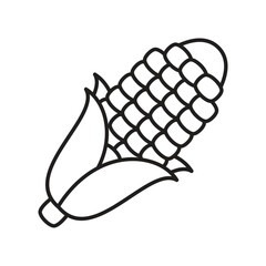 Corn line icon with white background vector stock illustration