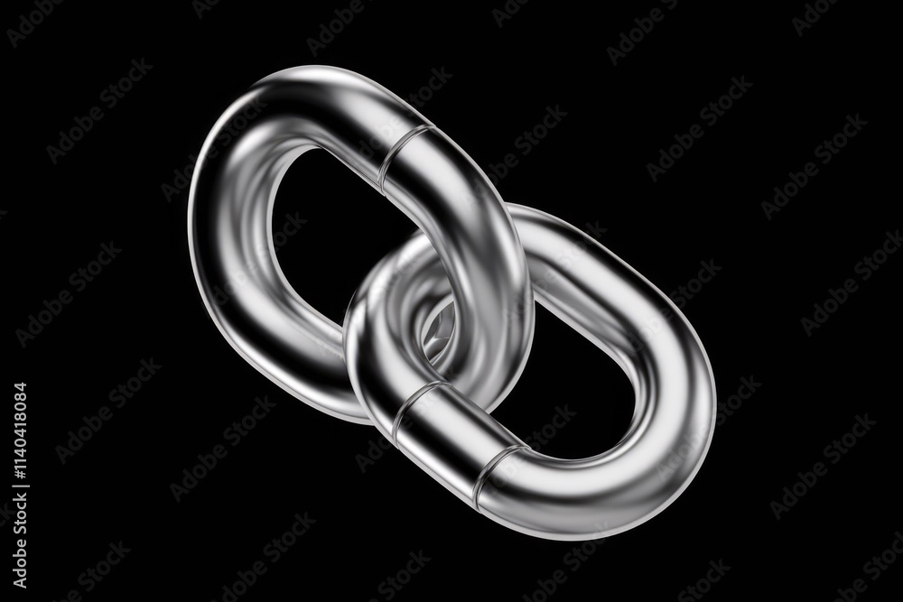 Aufkleber Two metallic links interlocked  symbolizing connection  unity  and strength.