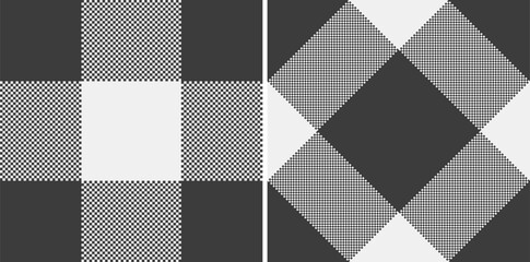 Fabric background plaid of tartan check seamless with a pattern texture vector textile. Set in monochrome colors for graphic design detailed editable swatch. © SolaruS