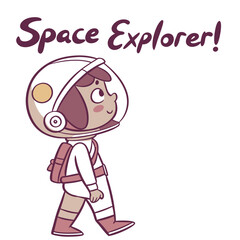 Cute Cartoon Space Explorer Character with Space Helmet and Backpack for Kids and Education
