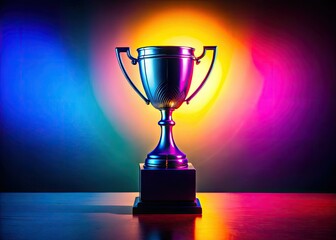 Colorful photography showcases a prize-winning silhouette trophy; achievement unlocked.