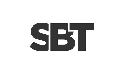 SBT logo design template with strong and modern bold text. Initial based vector logotype featuring simple and minimal typography. Trendy company identity.