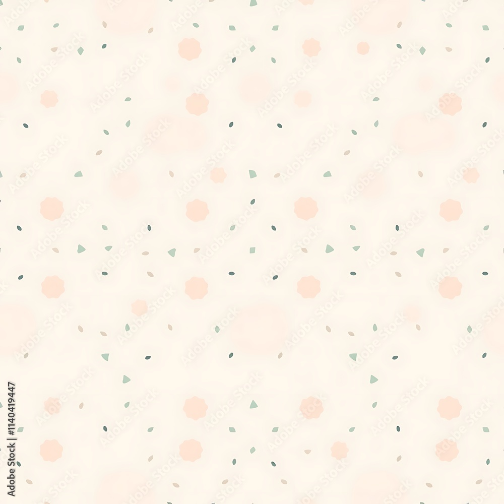 Poster peach and sage seamless pattern