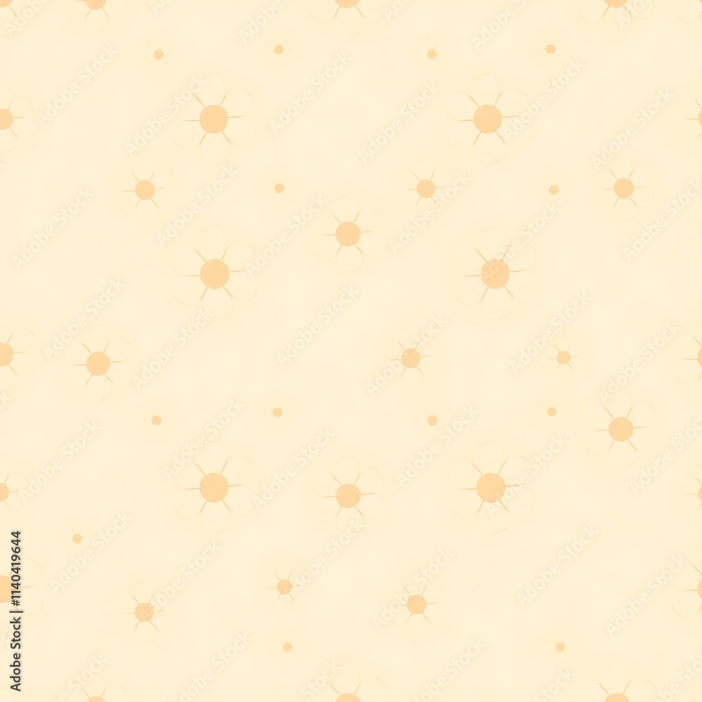 Poster sunbeam seamless pattern: a cheerful and whimsical pattern featuring scattered suns on a soft, pale 