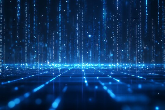 Glowing Blue Code Grid Background