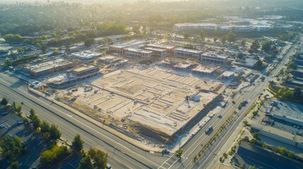 Urban Construction Project Viewed from Above