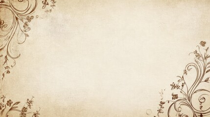 Vintage Floral Design on Aged Paper