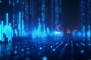 Glowing Digital Wave Network Texture Background