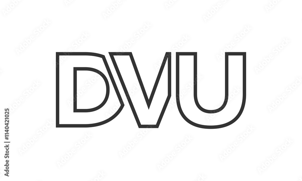 Poster dvu logo design template with strong and modern bold text. initial based vector logotype featuring s