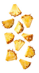 Naklejka premium Pineapple slices png isolated on transparent background