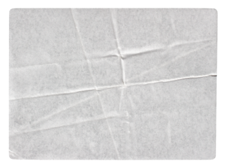 PNG White adhesive glued paper sticker label with transparent background cut out design element