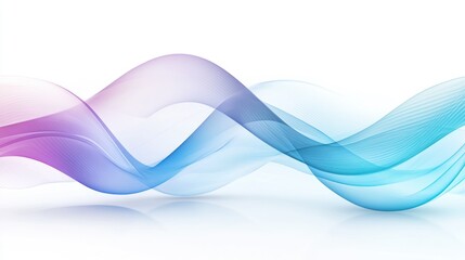Obraz premium Flowing, colored lines creating abstract wave pattern on white background.