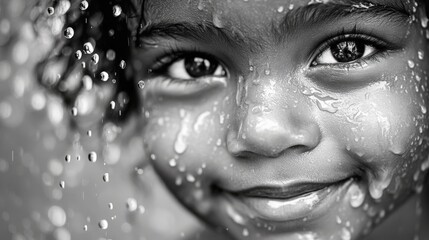Captivating Childhood Joy in Rain