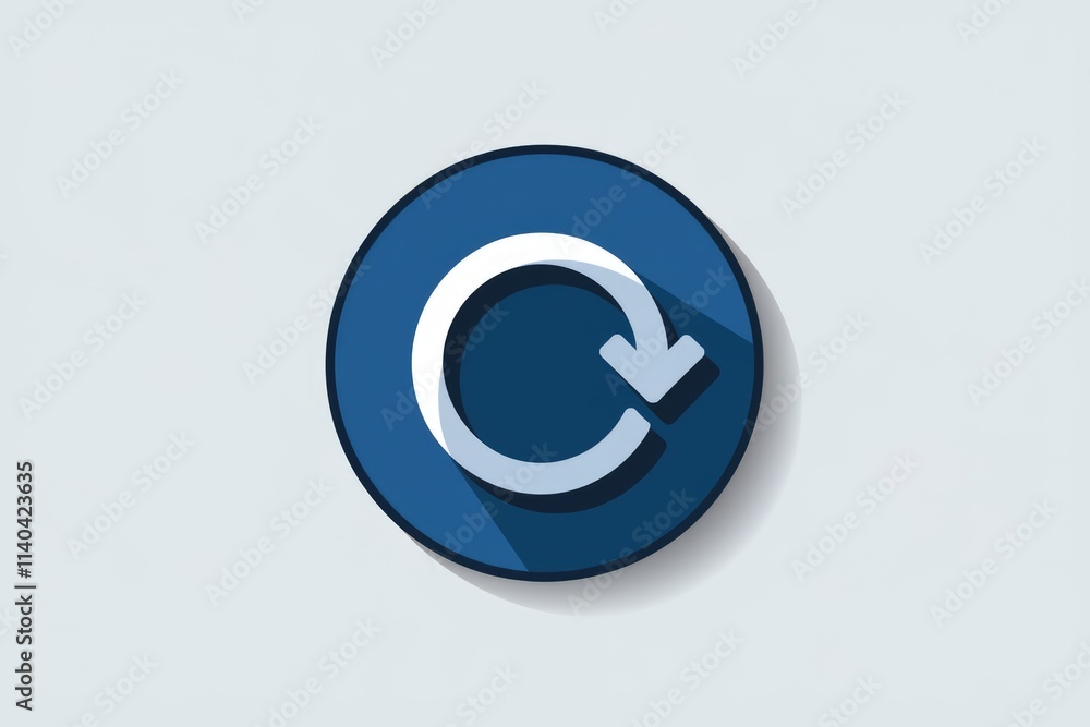 Poster A circular arrow icon signifying refresh  reload  or repeat action.