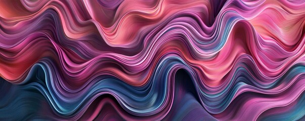 Fototapeta premium Blue, Pink and Purple Colored Streaks form Wavy Lines Background. .