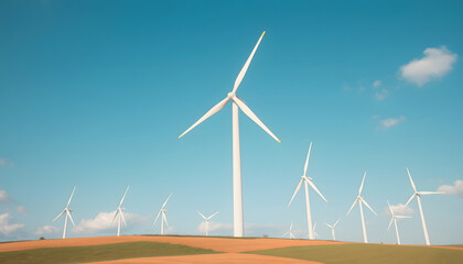 Fototapeta premium Renewable wind energy, Dreamy, with white tones
